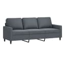 vidaXL 3-teilige Sofagarnitur mit Hocker Dunkelgrau Samt Bild 4