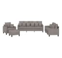 vidaXL Sofagarnitur 4-tlg. mit Hocker Taupe Polyester Bild 1
