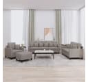 vidaXL Sofagarnitur 4-tlg. mit Hocker Taupe Polyester Bild 2