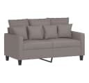 vidaXL Sofagarnitur 4-tlg. mit Hocker Taupe Polyester Bild 4