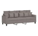 vidaXL Sofagarnitur 4-tlg. mit Hocker Taupe Polyester Bild 5