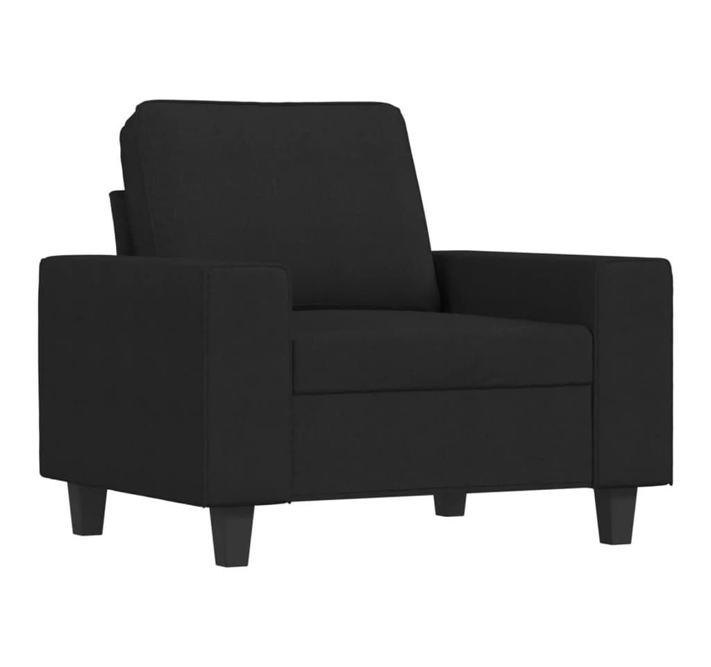 vidaXL 4-tlg. Sofagarnitur Schwarz Stoff Polstermöbel - Bild 3