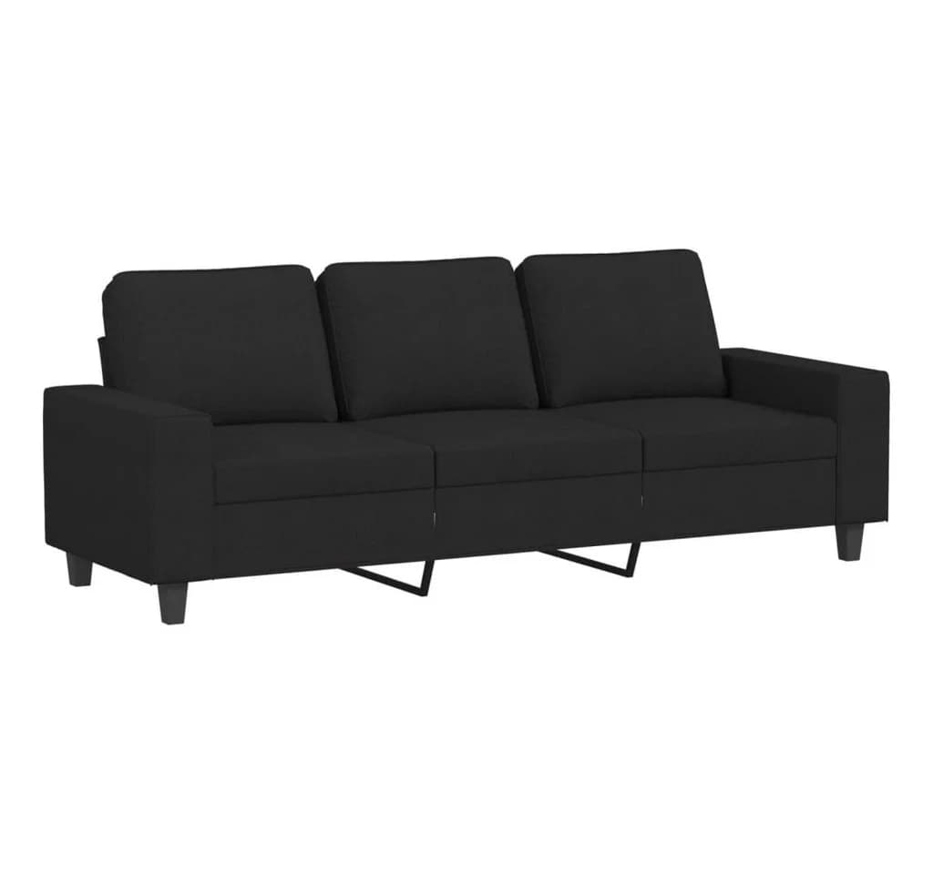 vidaXL 4-tlg. Sofagarnitur Schwarz Stoff Polstermöbel - Bild 5
