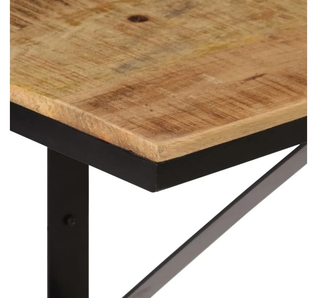 vidaXL Wandregal Massivholz und Eisen Braun - Bild 4