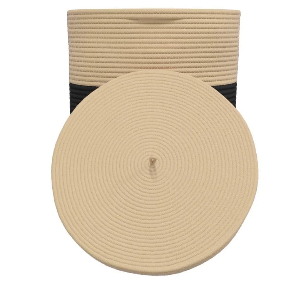 vidaXL Aufbewahrungskorb mit Deckel Schwarz Beige - Bild 5