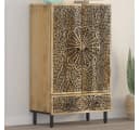vidaXL Highboard Retro Massivholz Braun Bild 1