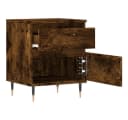 vidaXL 2er Set Nachttische Räuchereiche Holzwerkstoff Metallbeine Bild 5