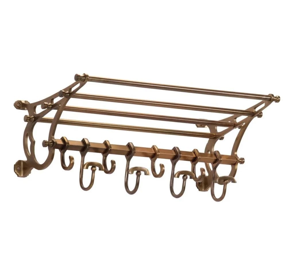 vidaXL Wandgarderobe Aluminium mit verstellbaren Haken Gold - Bild 2