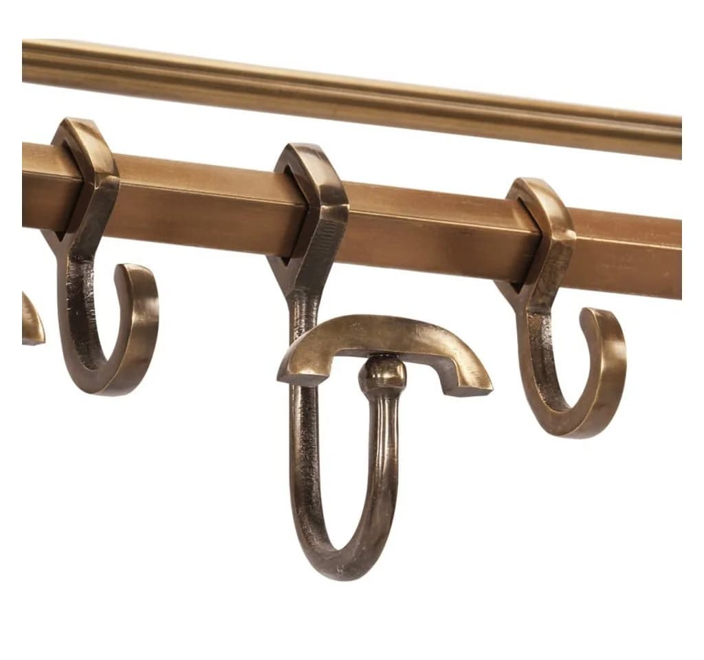 vidaXL Wandgarderobe Aluminium mit verstellbaren Haken Gold - Bild 4