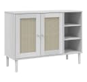 vidaXL Sideboard SENJA Weiß Kiefernholz Polyrattan Bild 2