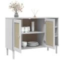 vidaXL Sideboard SENJA Weiß Kiefernholz Polyrattan Bild 4