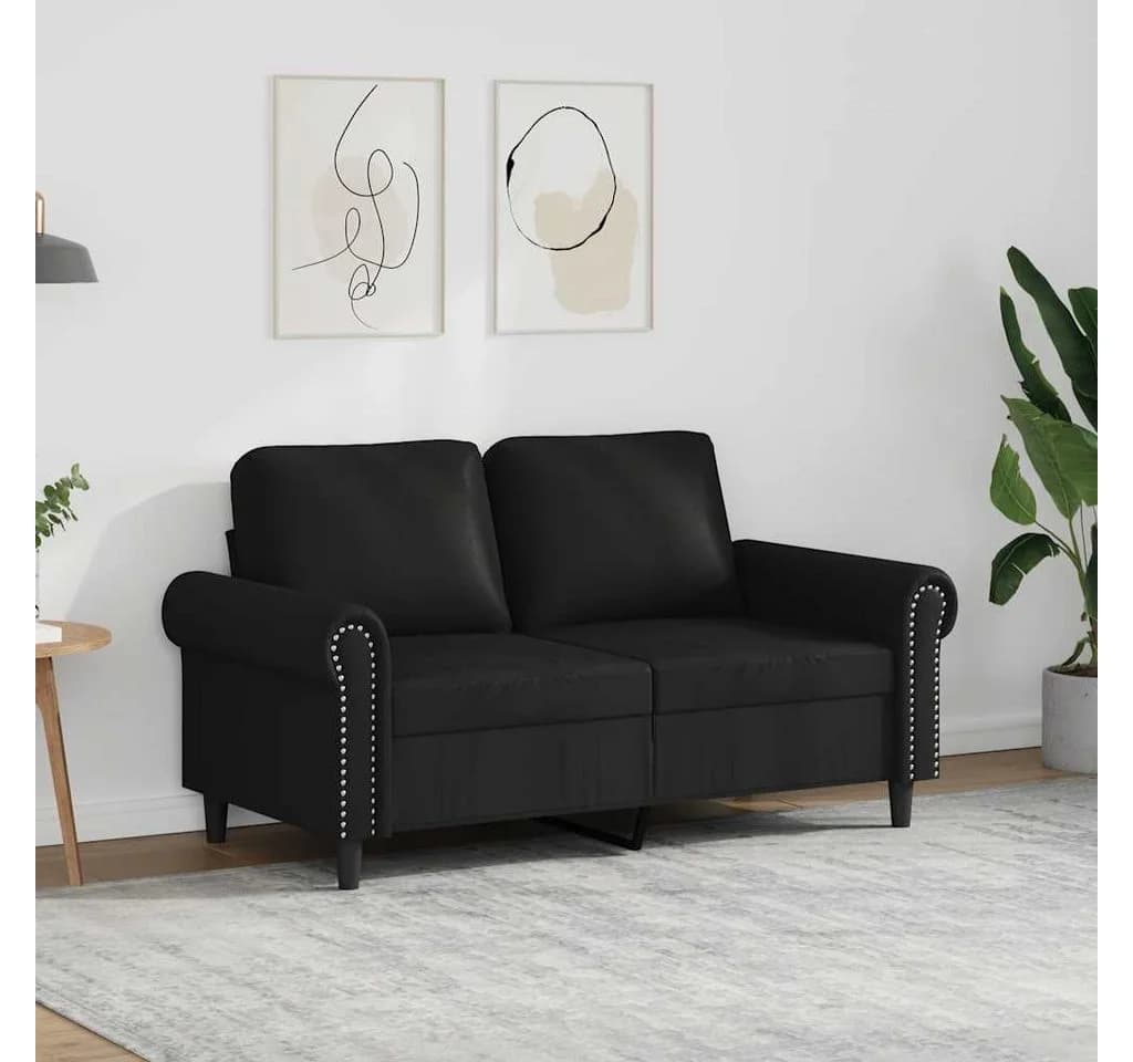 vidaXL 2-Sitzer-Sofa Schwarz Kunstleder Modern