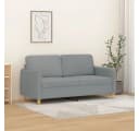 vidaXL 2-Sitzer-Sofa Hellgrau 140 cm Stoff Bild 1