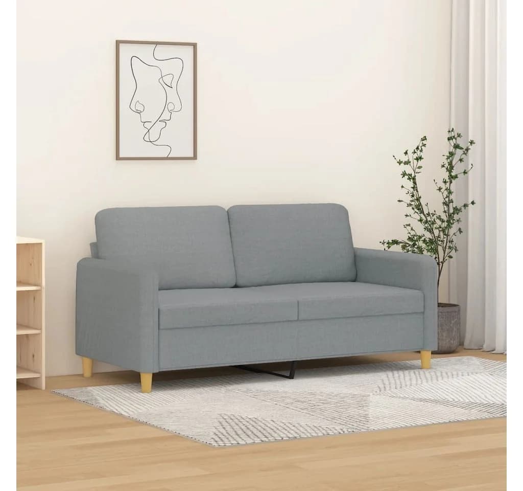 vidaXL 2-Sitzer-Sofa Hellgrau 140 cm Stoff