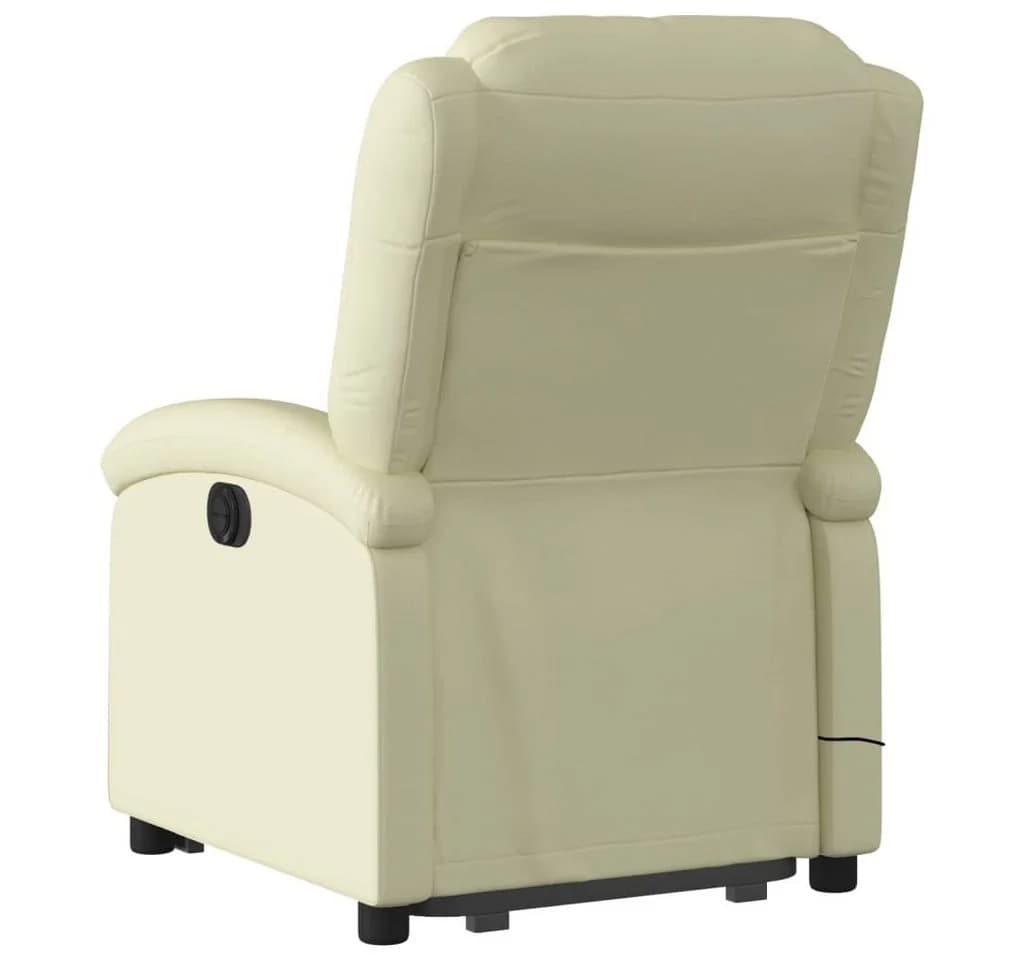 vidaXL Massagesessel Creme Echtleder mit Aufstehhilfe - Bild 4