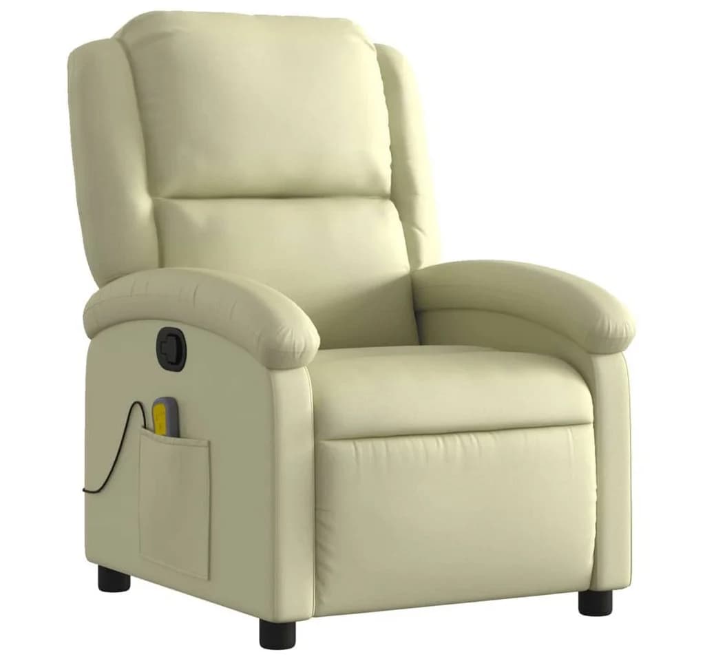 vidaXL Massagesessel Relaxsessel Echtleder Creme - Bild 3