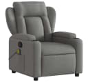 vidaXL Massage-Relaxsessel Dunkelgrau Stoff mit Vibrationsmassage Bild 3