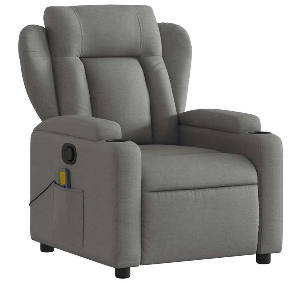 vidaXL Massage-Relaxsessel Dunkelgrau Stoff mit Vibrationsmassage - Bild 3