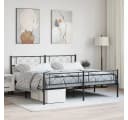 vidaXL Metallbett Schwarz mit Kopf- und Fußteil Bild 1
