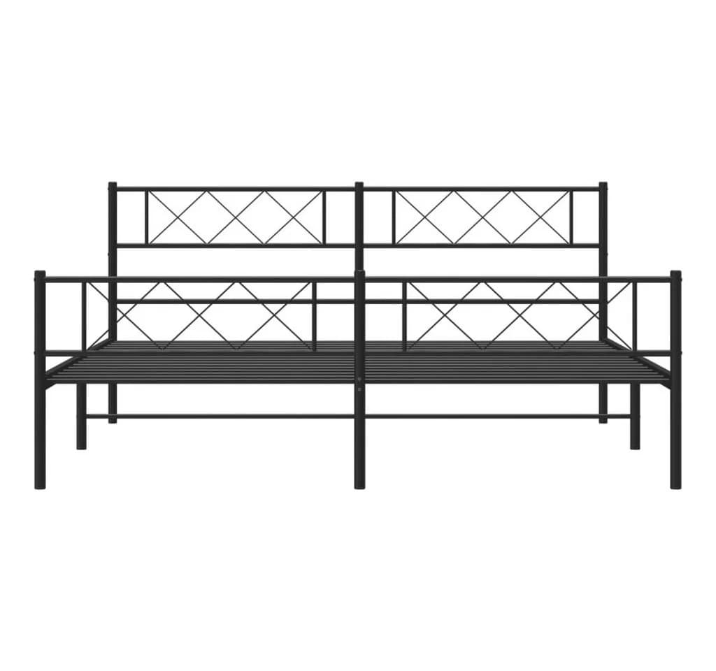 vidaXL Metallbett Schwarz mit Kopf- und Fußteil - Bild 3