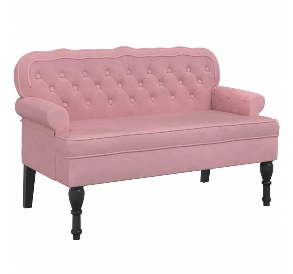 vidaXL Sitzbank Rosa Samt mit Rückenlehne - Bild 2