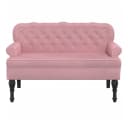 vidaXL Sitzbank Rosa Samt mit Rückenlehne Bild 3