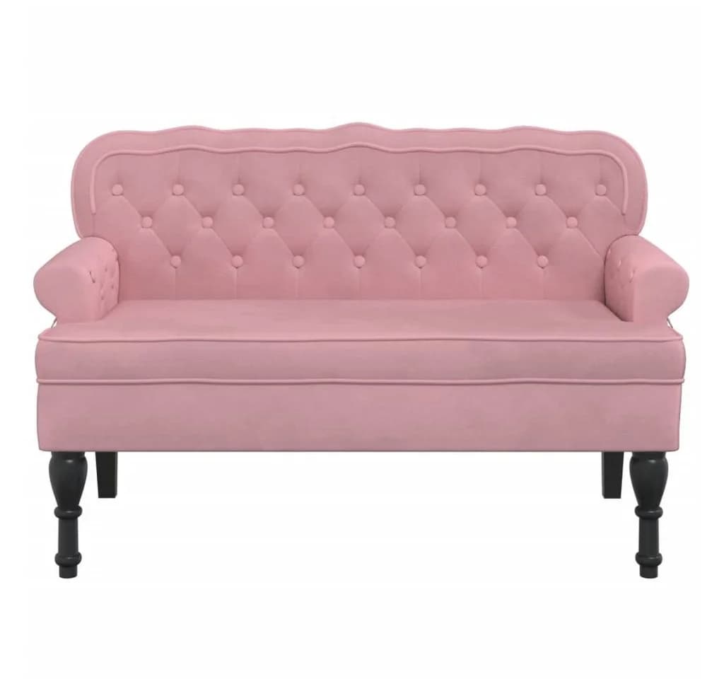 vidaXL Sitzbank Rosa Samt mit Rückenlehne - Bild 3