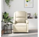 vidaXL Relaxsessel Creme Kunstleder mit manueller Liegefunktion Bild 3