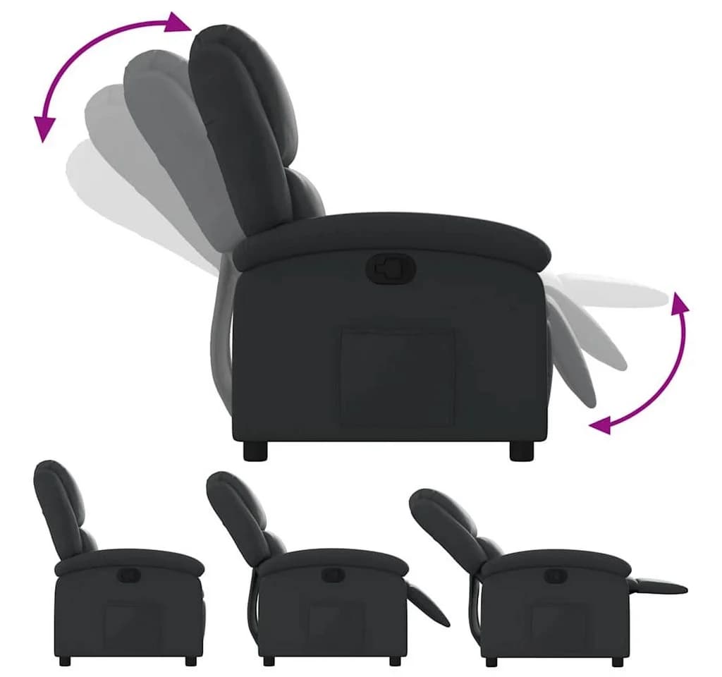 vidaXL Relaxsessel Schwarz Echtleder - Bild 5