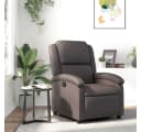 vidaXL Relaxsessel Dunkelbraun Echtleder mit Liegefunktion Bild 1