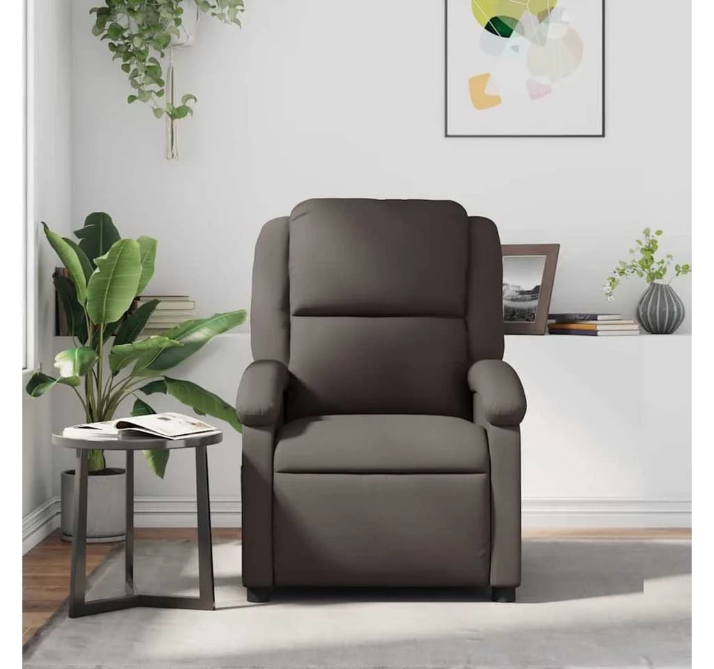 vidaXL Relaxsessel Dunkelbraun Echtleder mit Liegefunktion - Bild 3