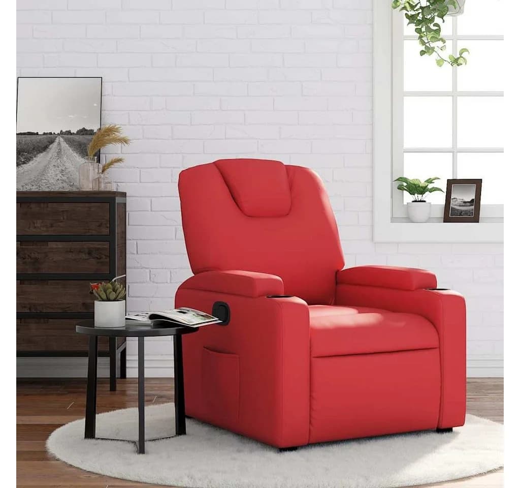 vidaXL Relaxsessel Rot Kunstleder mit Liegefunktion