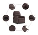 vidaXL Relaxsessel Dunkelbraun Stoff mit manueller Liegefunktion Bild 5
