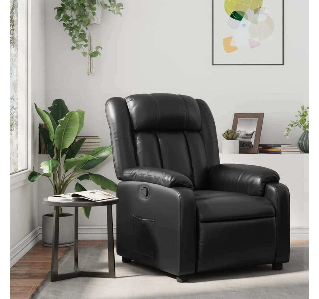 vidaXL Relaxsessel Schwarz Kunstleder mit Liegefunktion