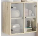vidaXL Glashängeschrank Wandschrank mit Glastüren Sonoma-Eiche Bild 1