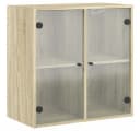 vidaXL Glashängeschrank Wandschrank mit Glastüren Sonoma-Eiche Bild 2