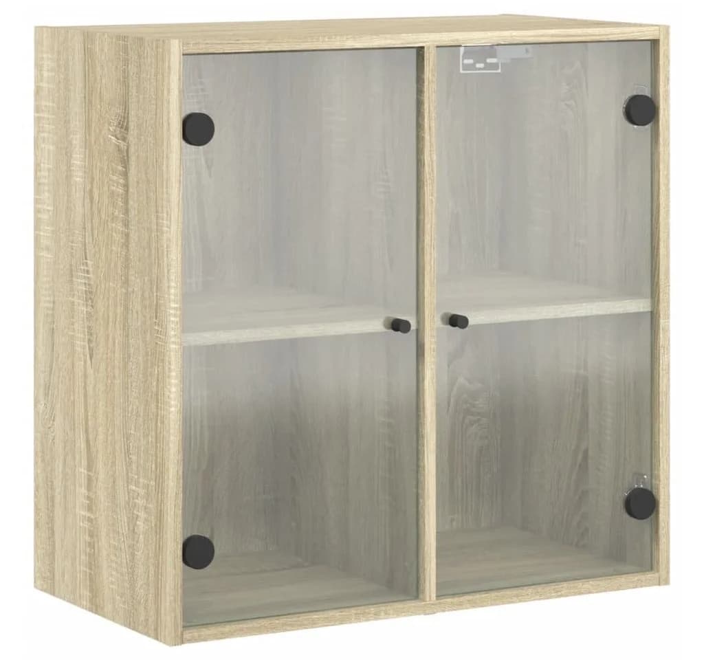 vidaXL Glashängeschrank Wandschrank mit Glastüren Sonoma-Eiche - Bild 2
