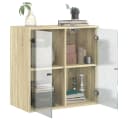 vidaXL Glashängeschrank Wandschrank mit Glastüren Sonoma-Eiche Bild 5