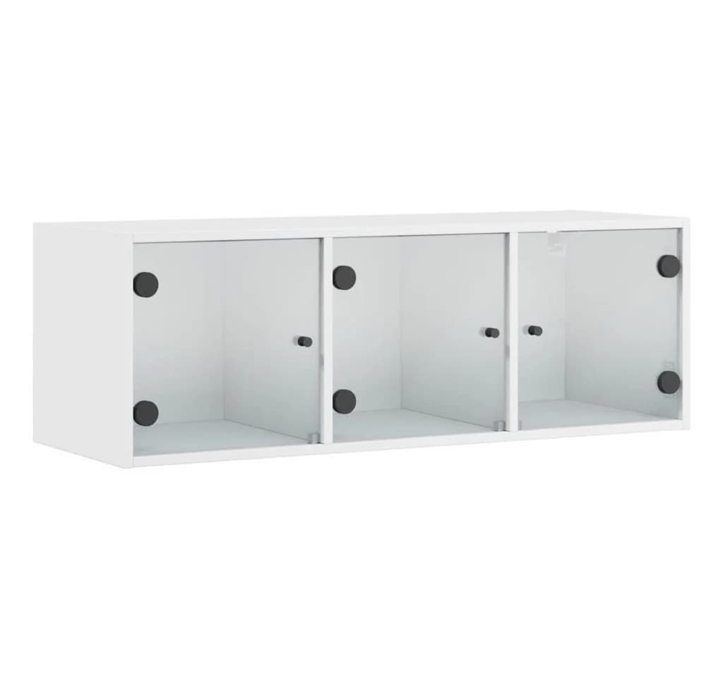 vidaXL Glashängeschrank Wandschrank mit Glastüren Weiß Modern - Bild 2