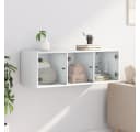 vidaXL Glashängeschrank Wandschrank mit Glastüren Weiß Modern Bild 3