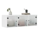 vidaXL Glashängeschrank Wandschrank mit Glastüren Weiß Modern Bild 4