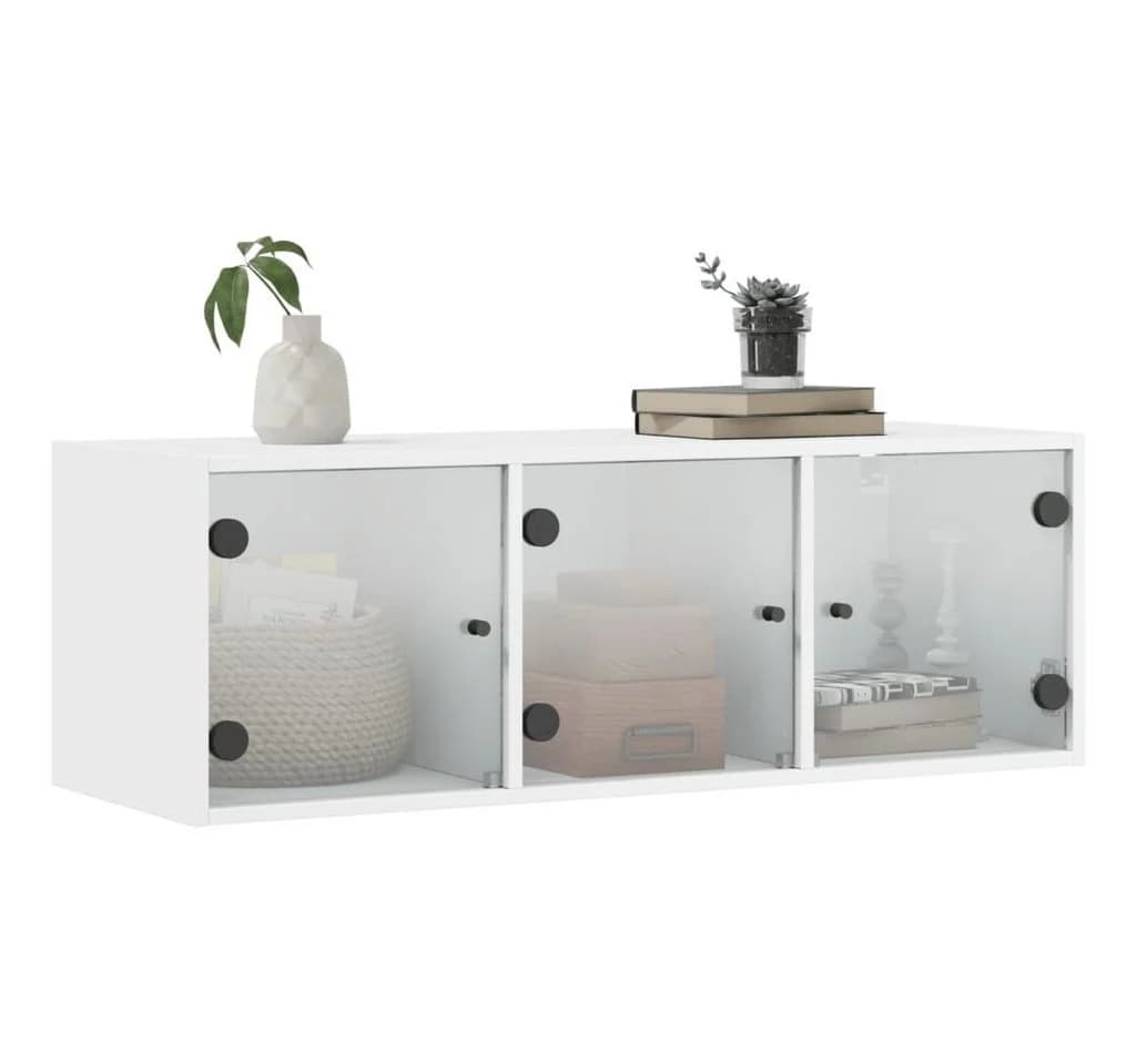 vidaXL Glashängeschrank Wandschrank mit Glastüren Weiß Modern - Bild 4
