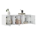 vidaXL Glashängeschrank Wandschrank mit Glastüren Weiß Modern Bild 5