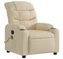 vidaXL Massage-Relaxsessel Cremefarben Stoff Bild 3