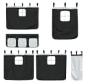 vidaXL Bettvorhänge für Hochbett Weiß Schwarz Polyester Set Bild 3