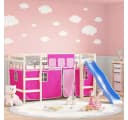 vidaXL Betthimmel Vorhänge für Hochbett Rosa Polyester Set Bild 1
