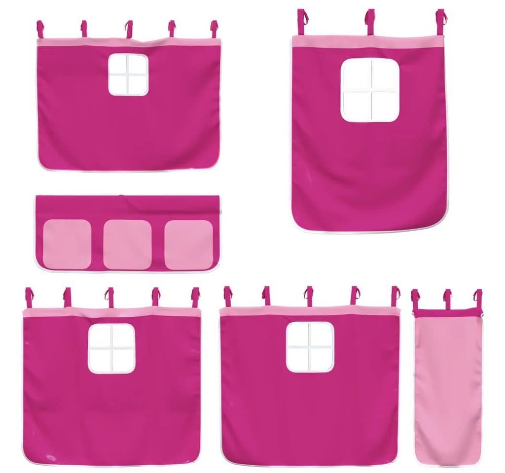 vidaXL Betthimmel Vorhänge für Hochbett Rosa Polyester Set - Bild 2