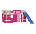 vidaXL Betthimmel Vorhänge für Hochbett Rosa Polyester Set Bild 4