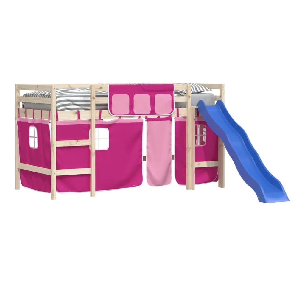 vidaXL Betthimmel Vorhänge für Hochbett Rosa Polyester Set - Bild 4