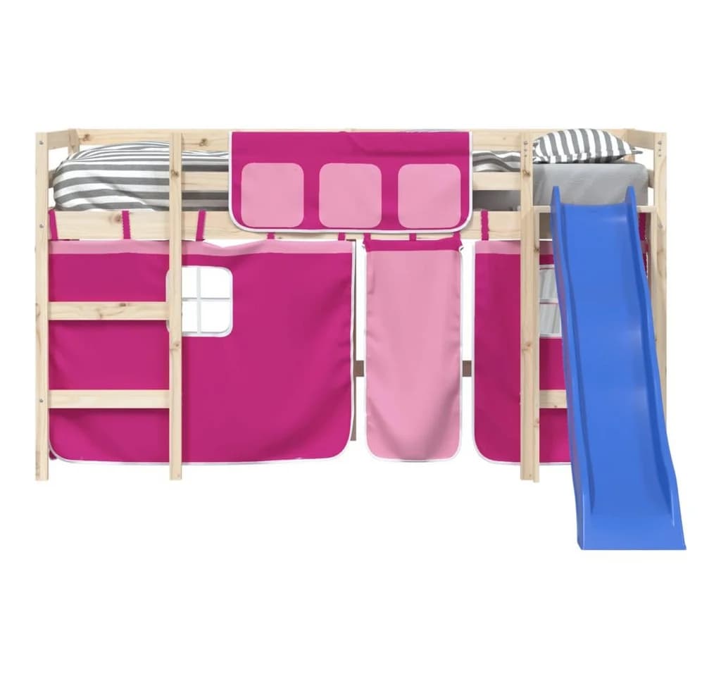 vidaXL Betthimmel Vorhänge für Hochbett Rosa Polyester Set - Bild 5